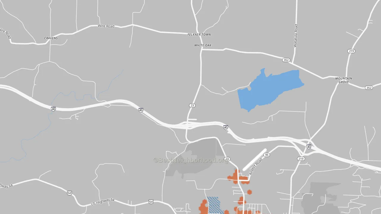 Bike Grade map of White Oak, AR
