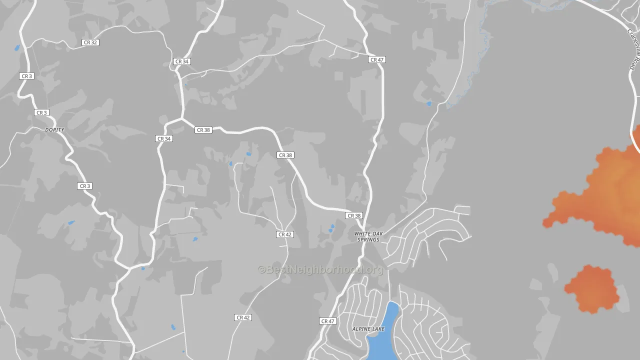 Bike Grade map of White Oak Springs, WV