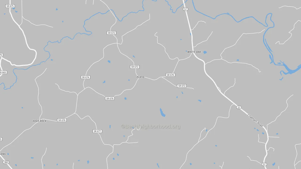 Bike Grade map of White Oak, VA