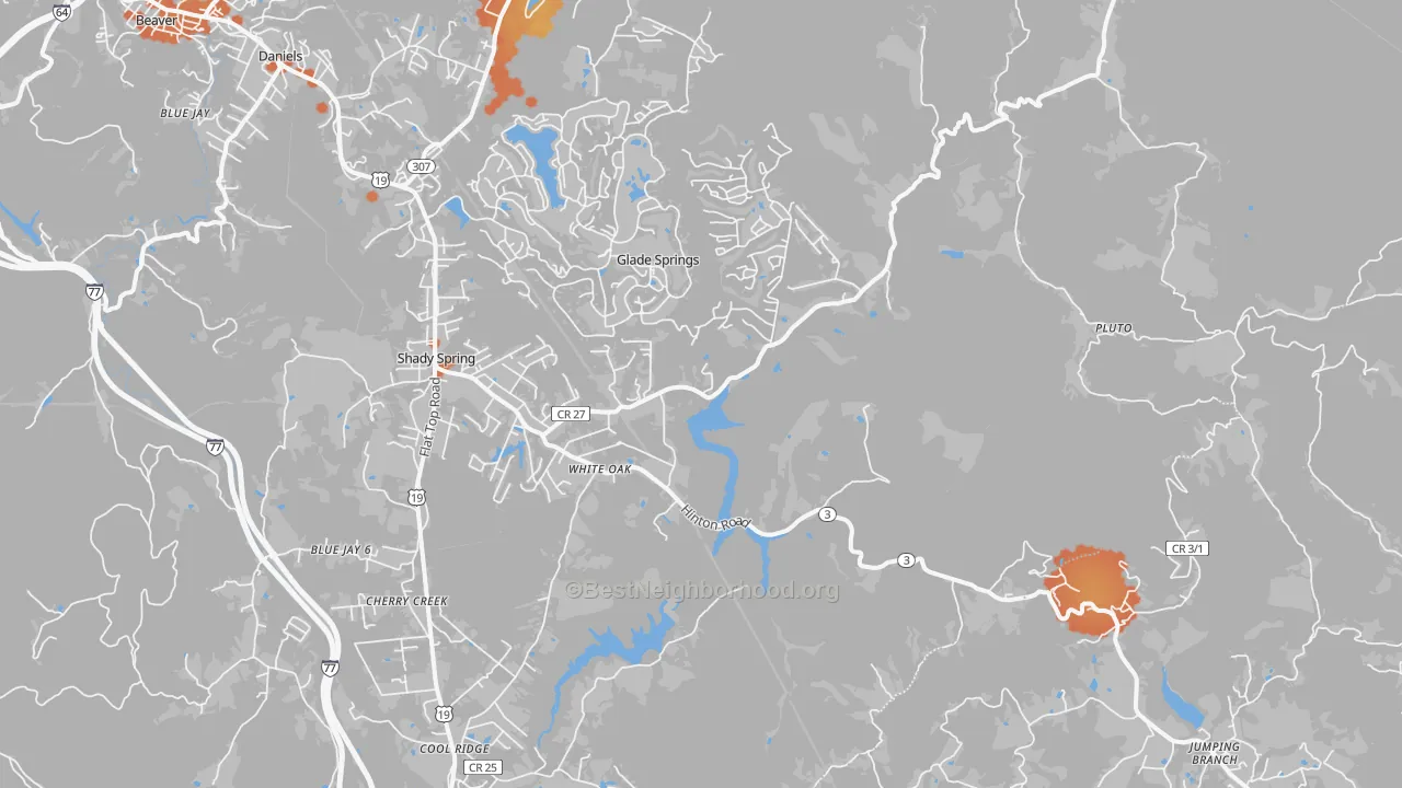 Bike Grade map of White Oak, WV