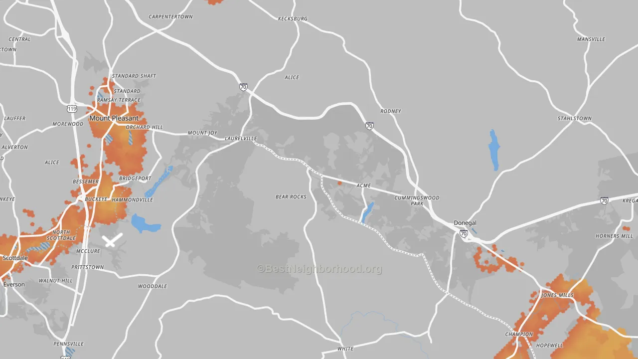 Bike Grade map of White, PA