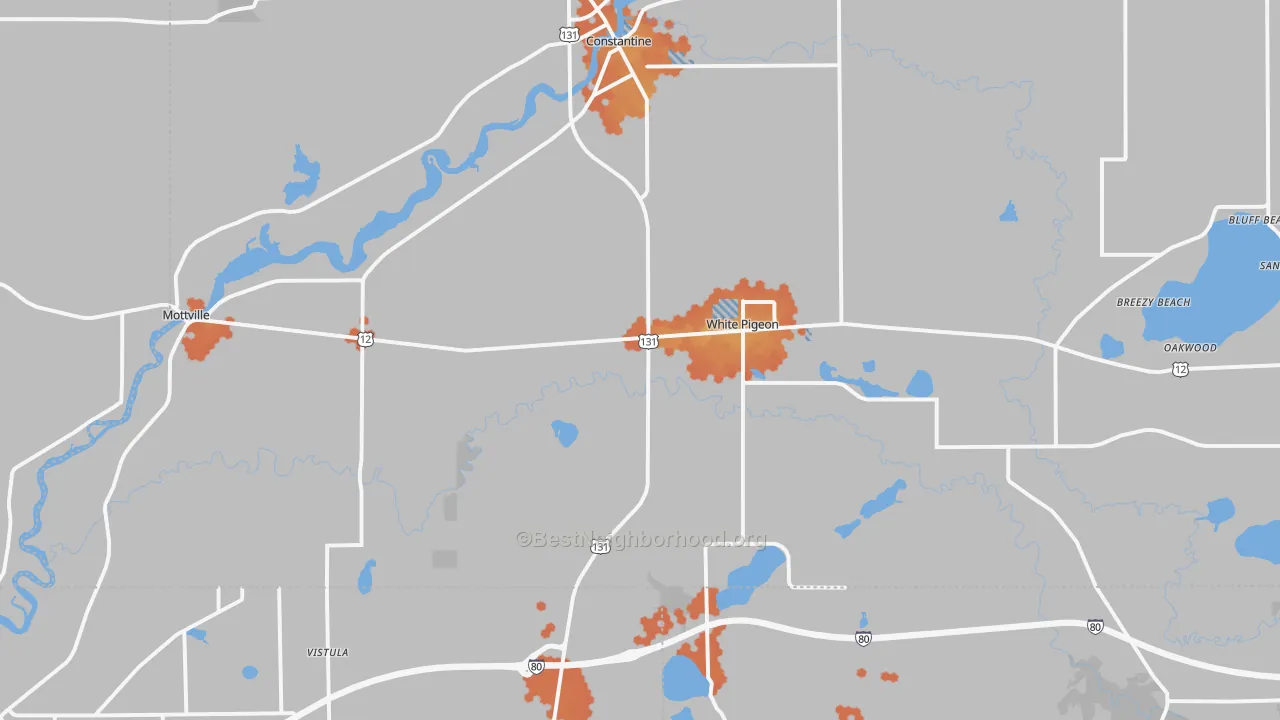 Bike Grade map of White Pigeon, MI