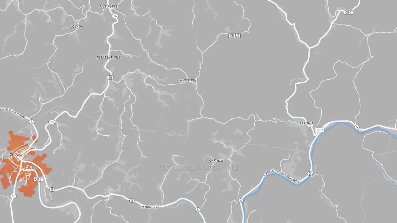 Bike Grade map of White Pine, WV