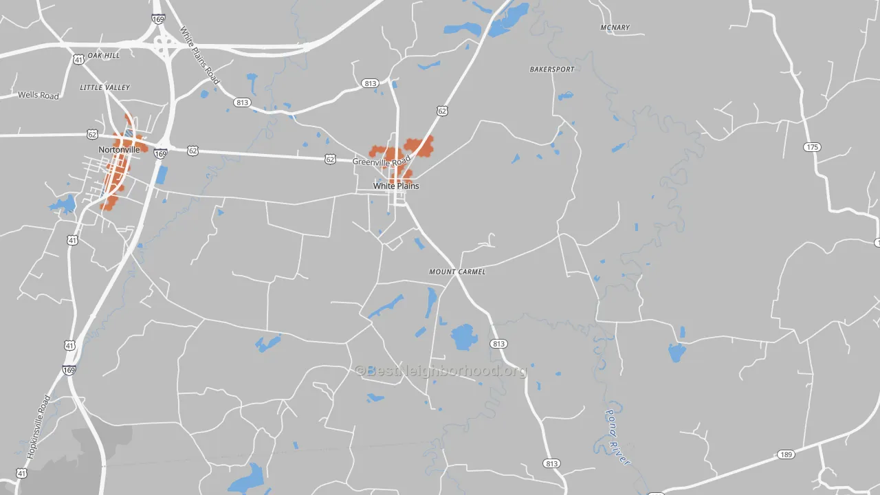 Bike Grade map of White Plains, KY