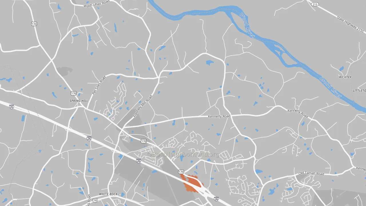 Bike Grade map of White Rock, SC