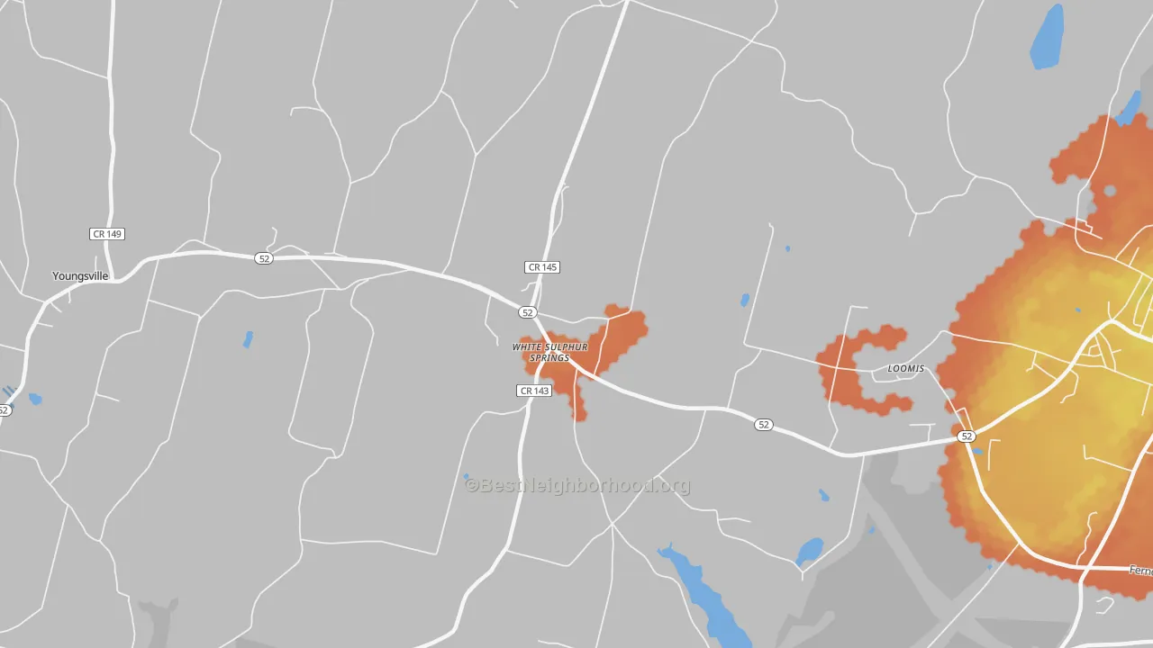 Bike Grade map of White Sulphur Springs, NY