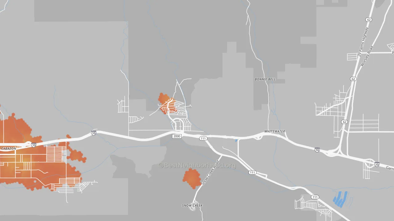 Bike Grade map of White Water, CA