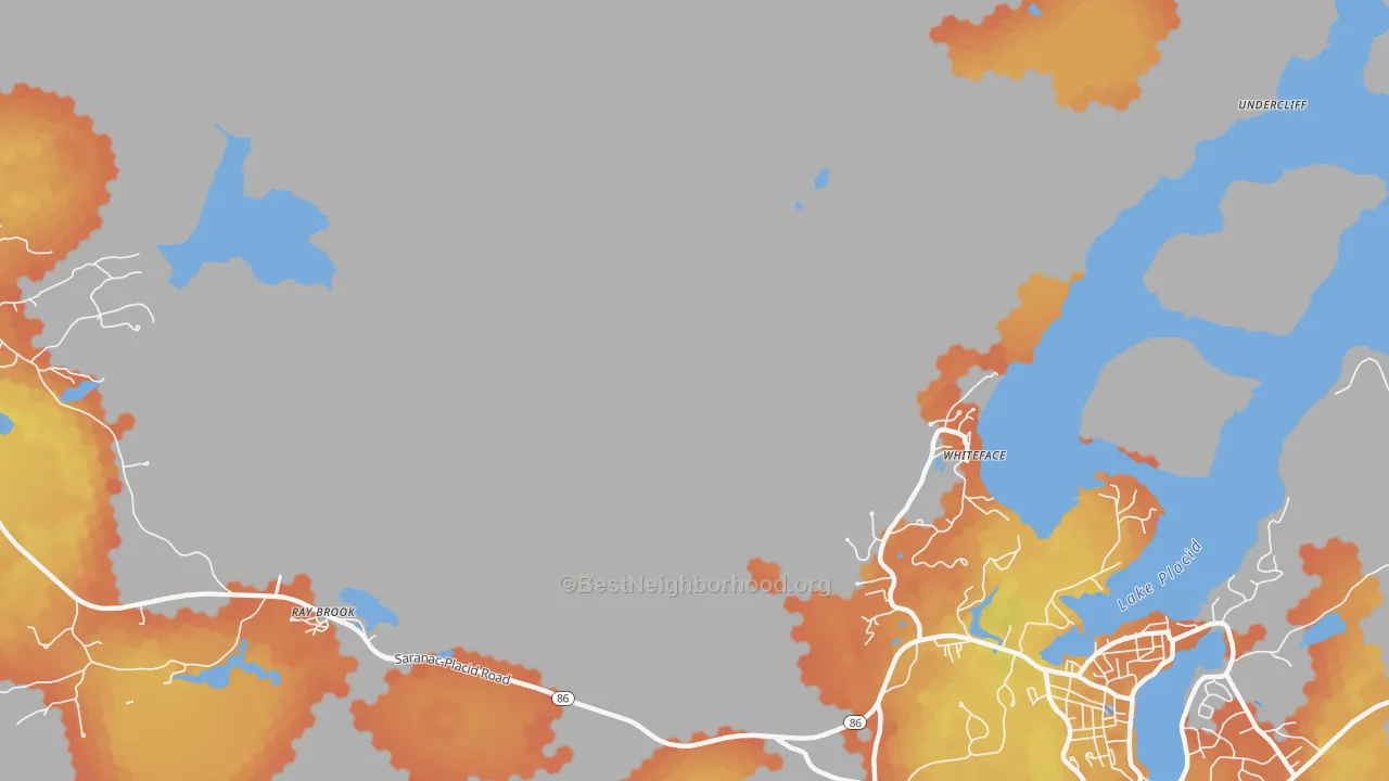 Bike Grade map of Whiteface, NY