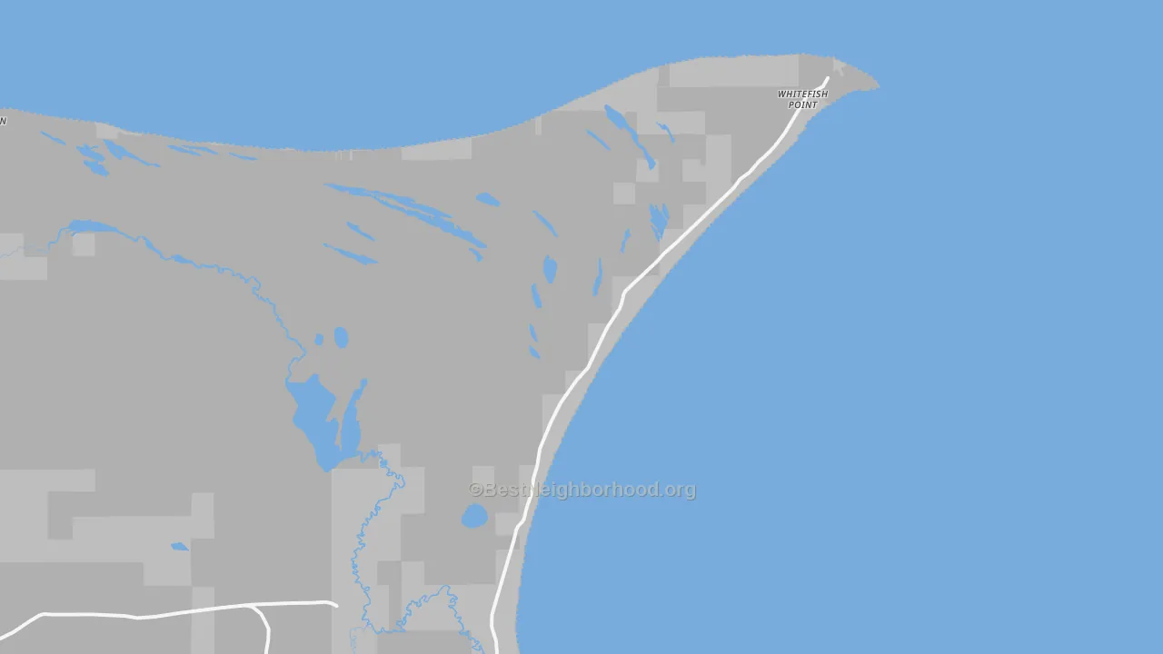 Bike Grade map of Whitefish Point, MI