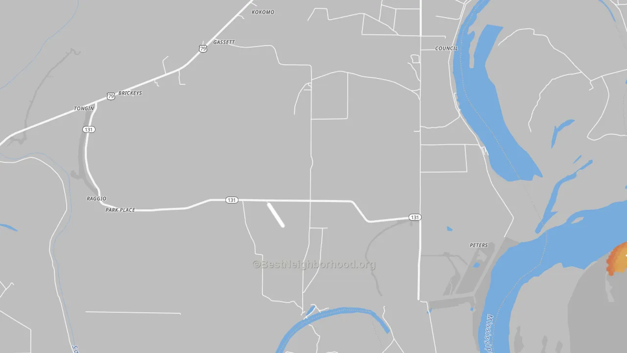 Bike Grade map of Whitehall, AR