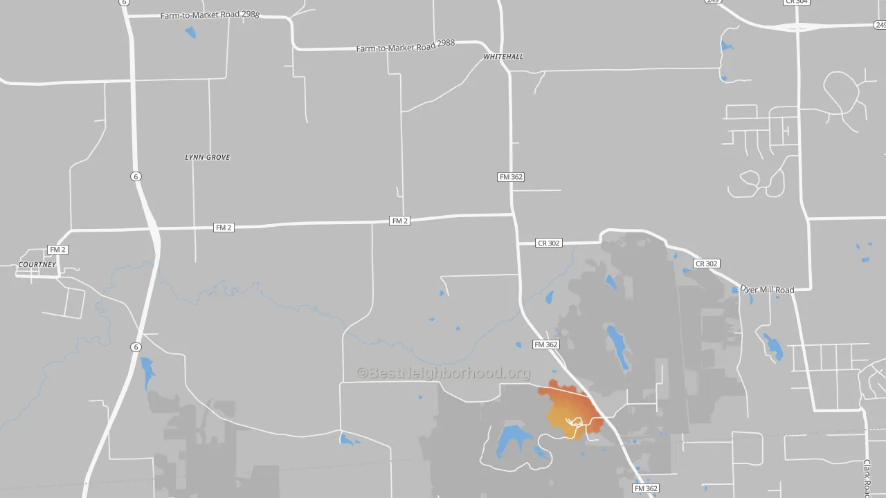 Bike Grade map of Whitehall, TX