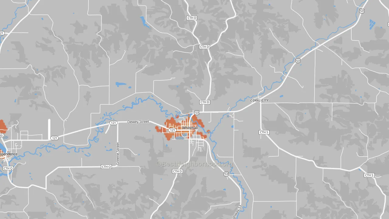 Bike Grade map of Whitehall, WI
