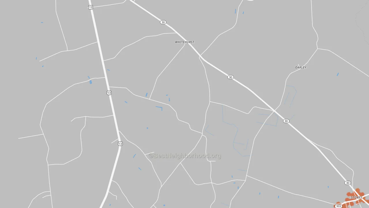 Bike Grade map of Whitehurst, NC