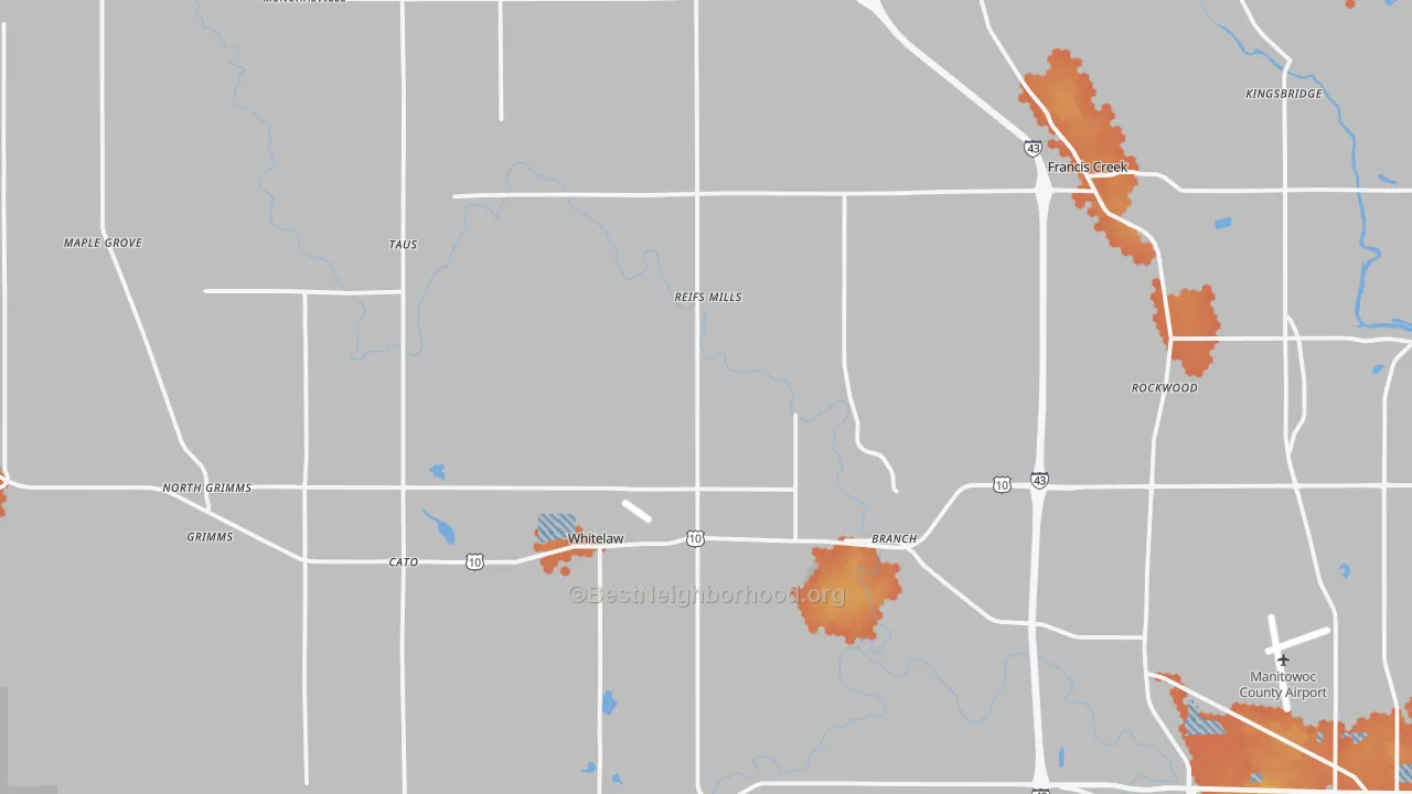 Bike Grade map of Whitelaw, WI