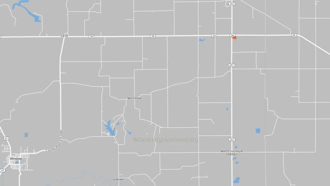 Bike Grade map of Whiteoak, IN
