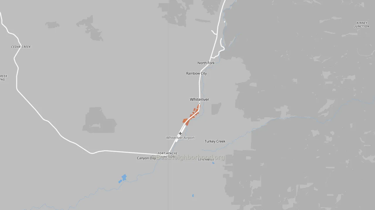 Bike Grade map of Whiteriver, AZ