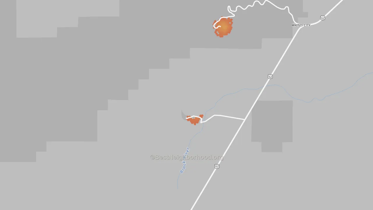 Bike Grade map of Whites City, NM