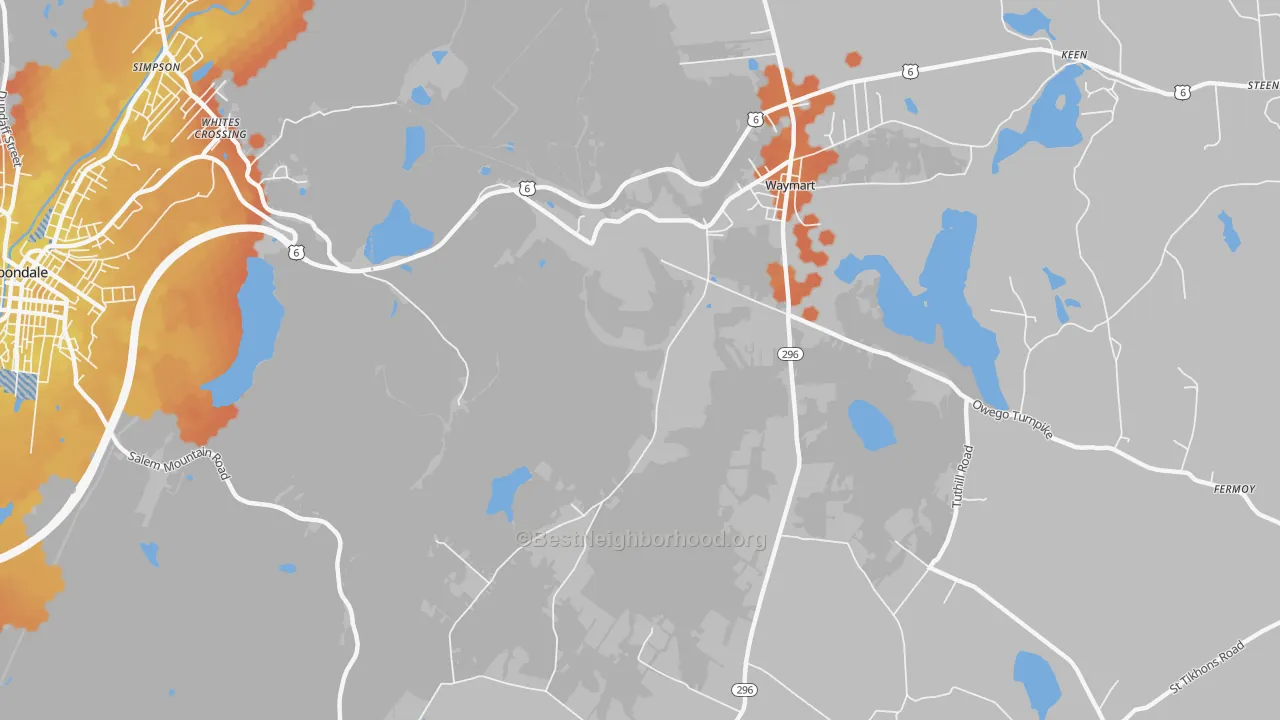Bike Grade map of Whites Crossing, PA