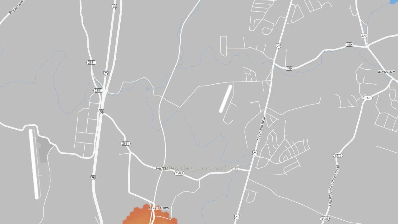 Bike Grade map of Whites, KY