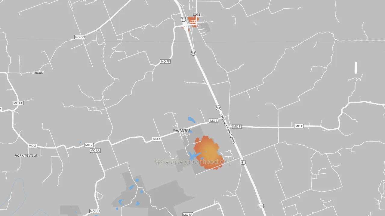 Bike Grade map of Whiteside, MO