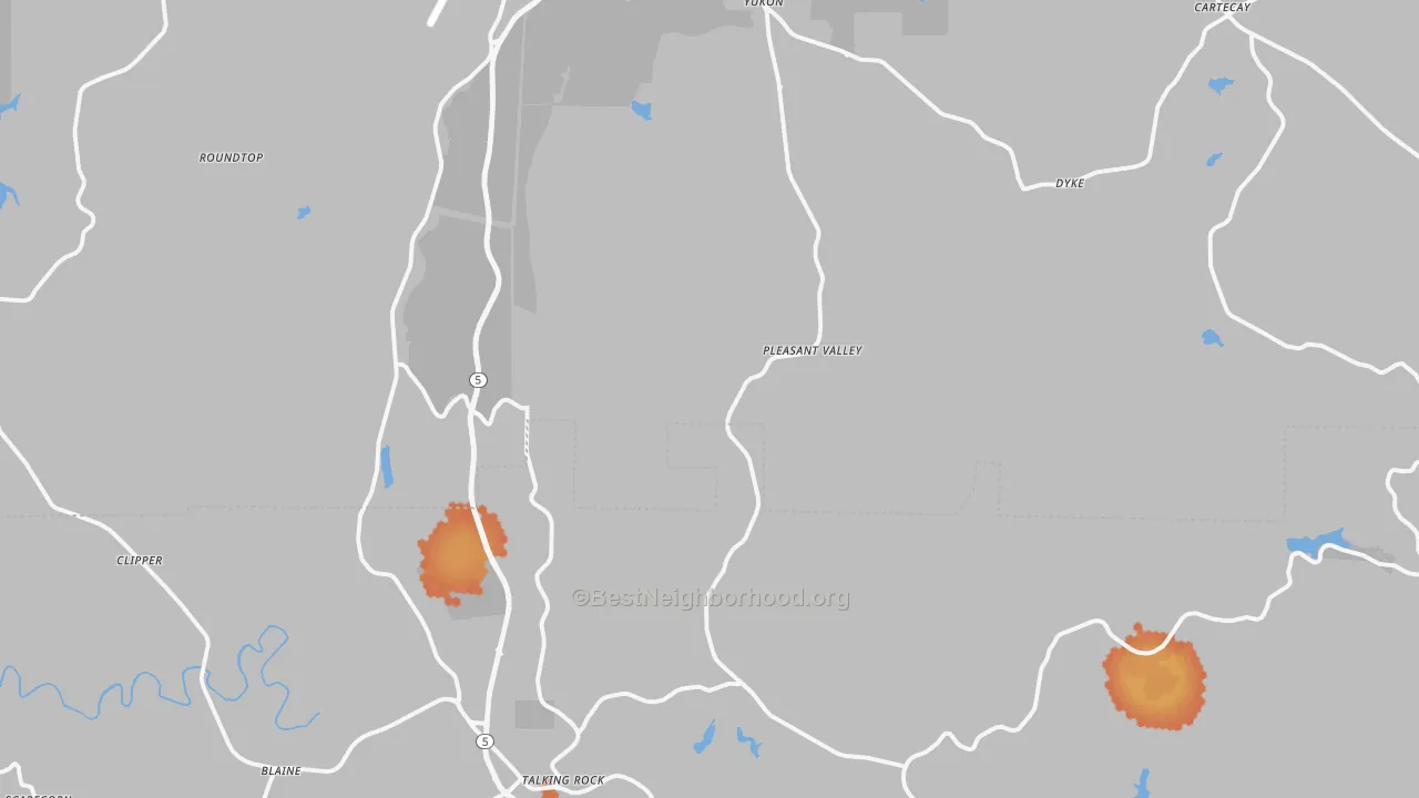 Bike Grade map of Whitestone, GA
