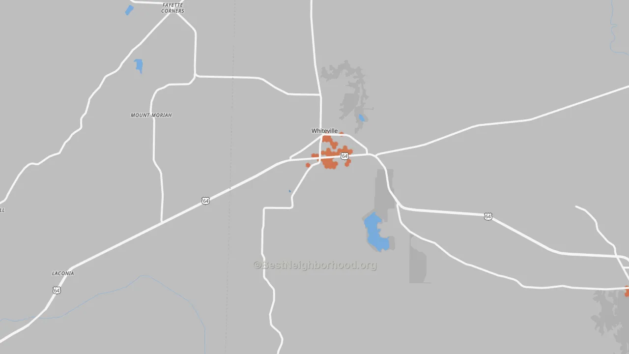 Bike Grade map of Whiteville, TN