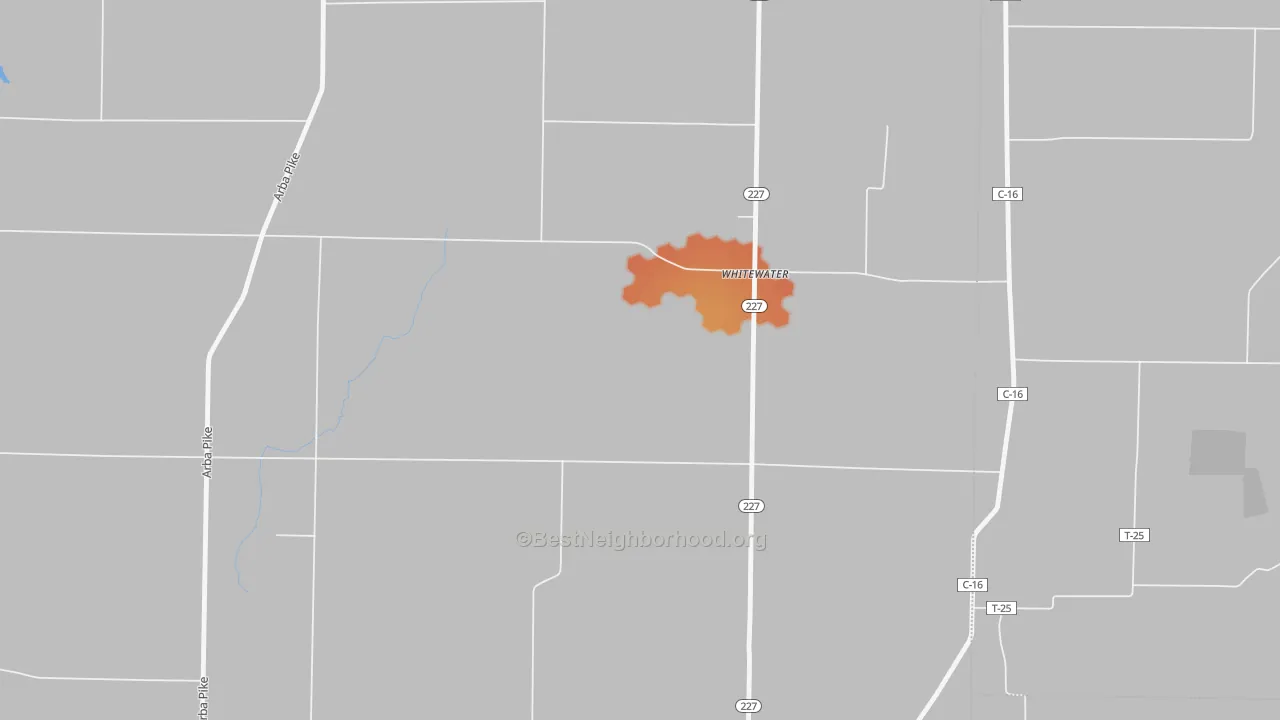 Bike Grade map of Whitewater, IN