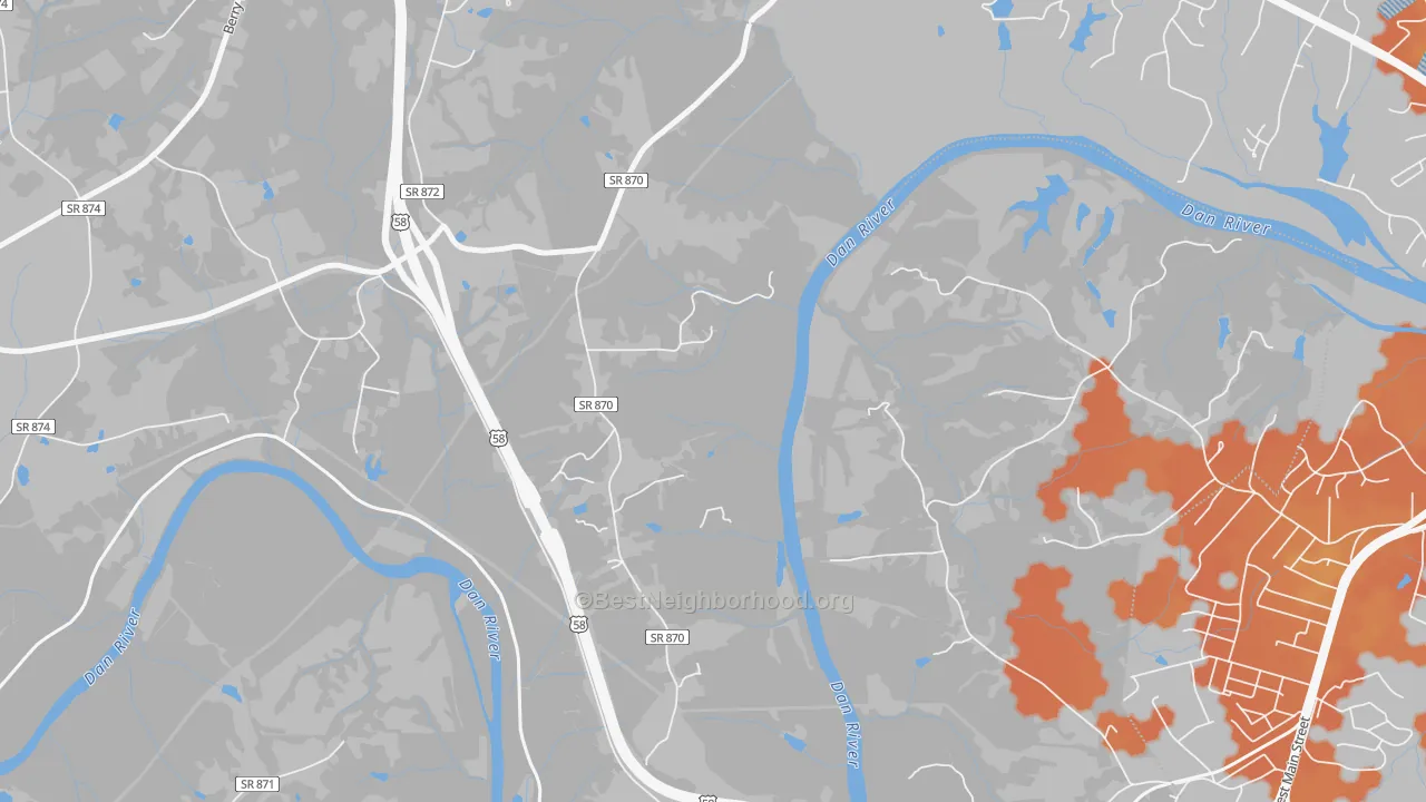Bike Grade map of Whitfield, VA