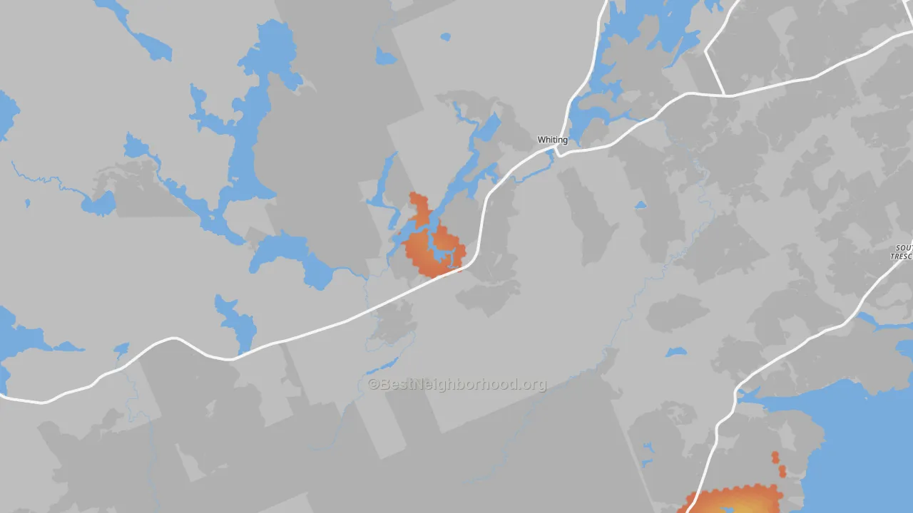 Bike Grade map of Whiting, ME