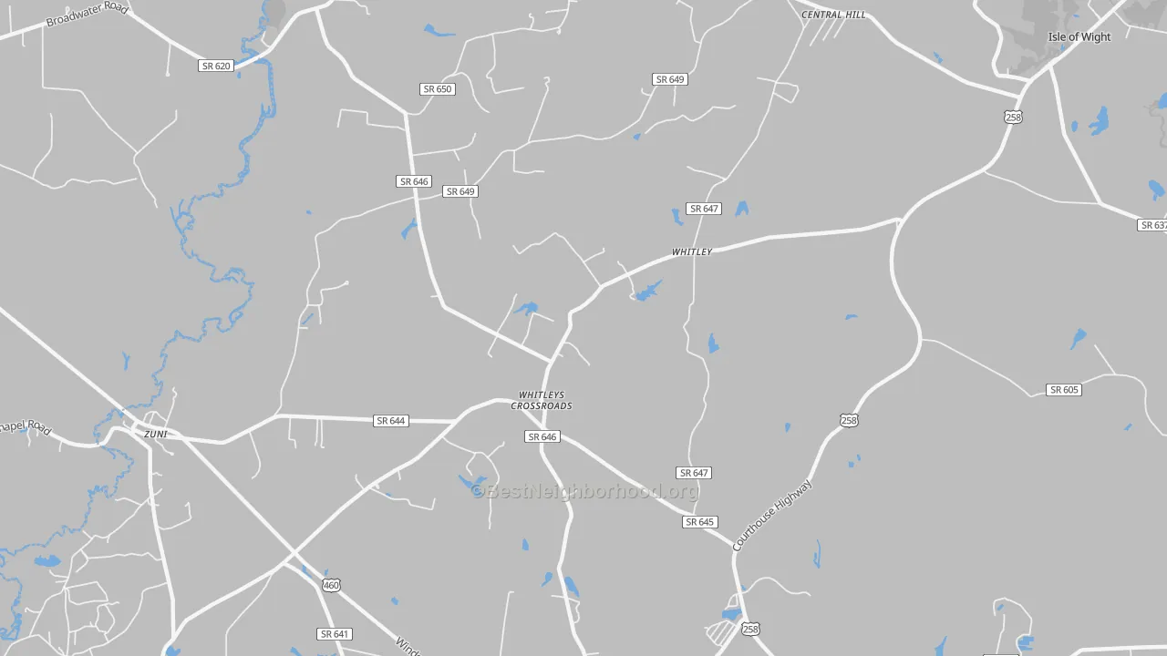 Bike Grade map of Whitley, VA