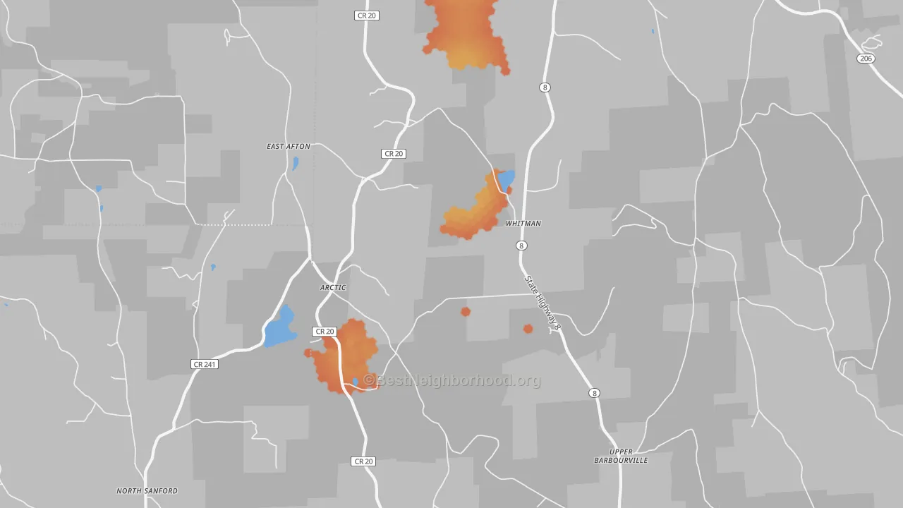 Bike Grade map of Whitman, NY