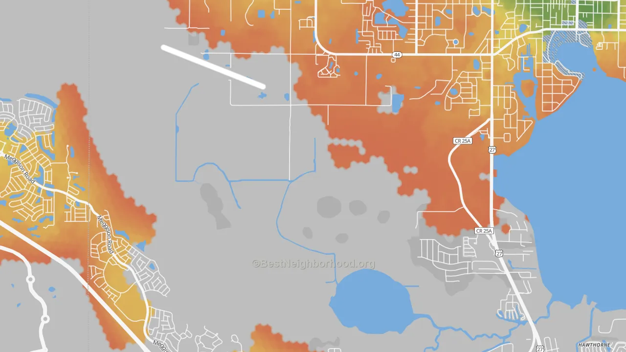 Bike Grade map of Whitney, FL