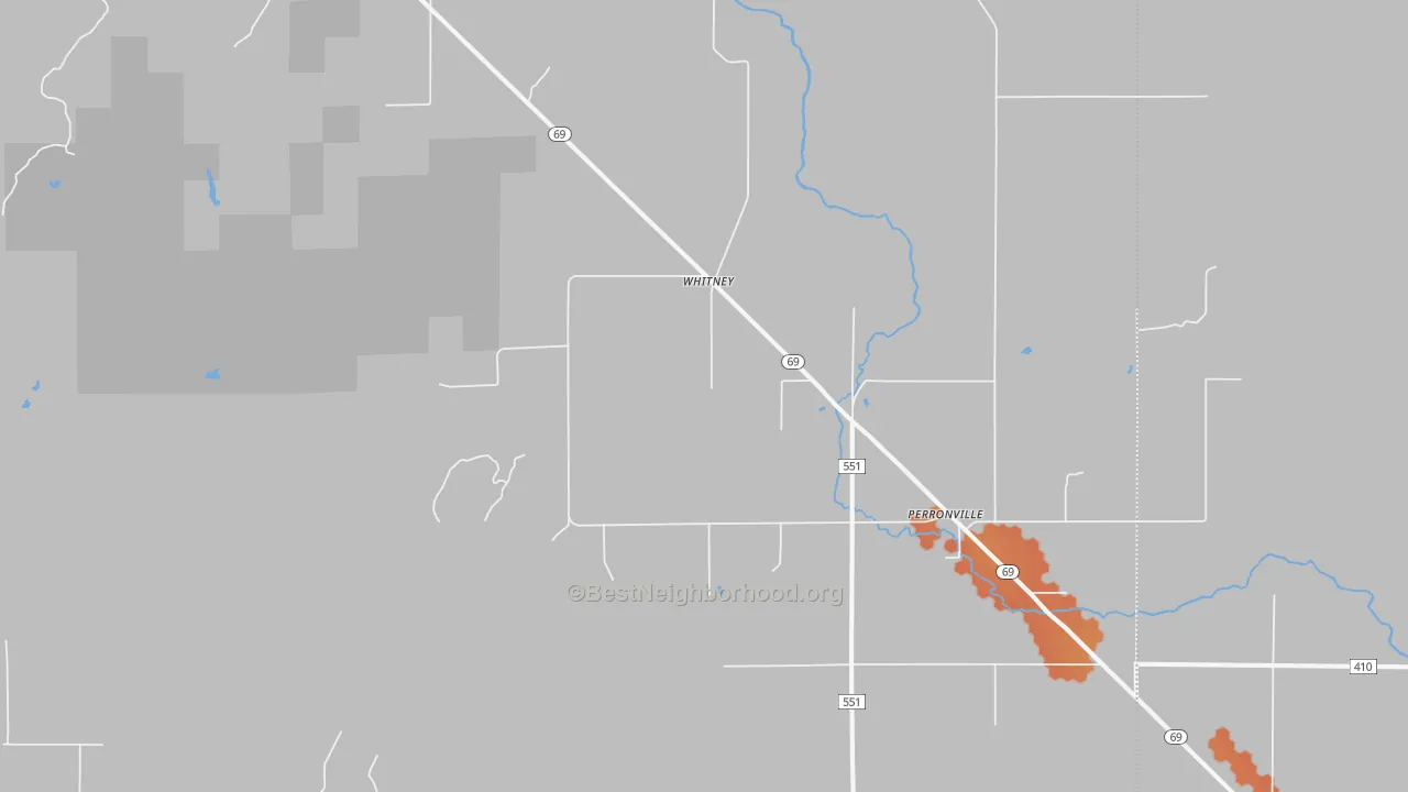 Bike Grade map of Whitney, MI