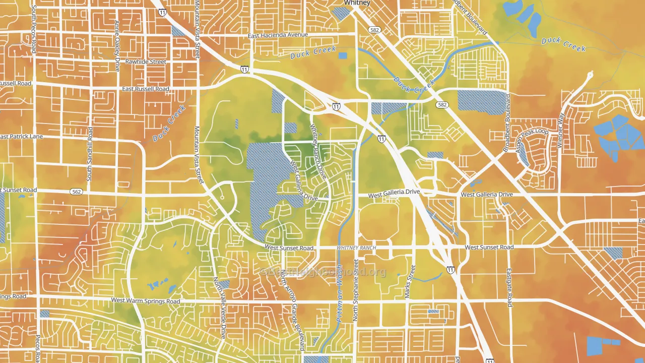 Bike Grade map of Whitney Ranch, Henderson, NV