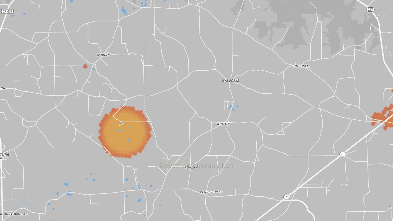 Bike Grade map of Whiton, AL