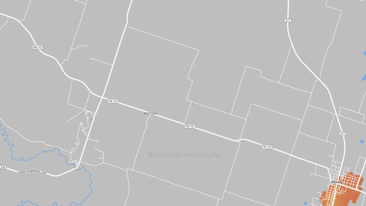 Bike Grade map of Whitson, TX