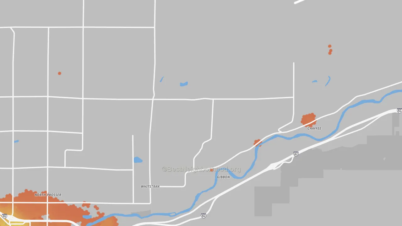 Bike Grade map of Whitstran, WA
