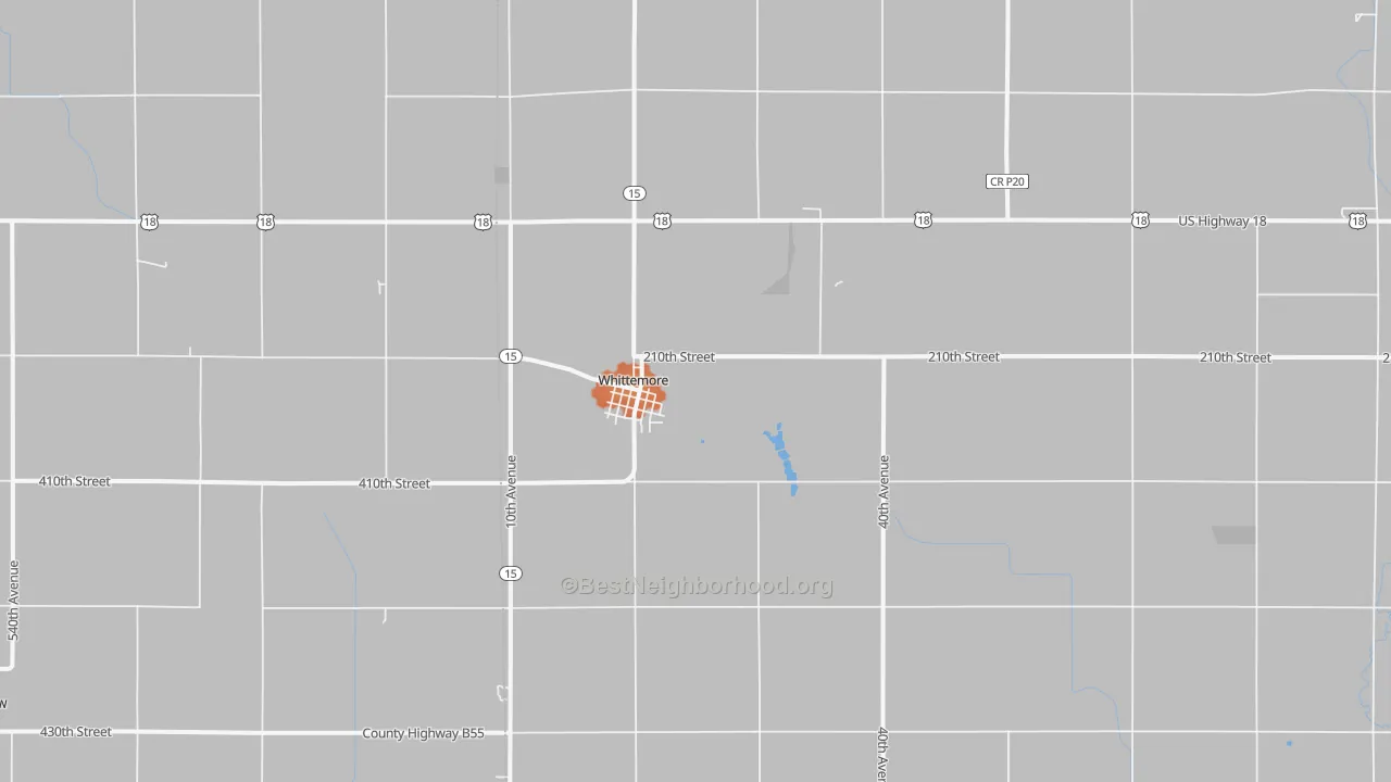 Bike Grade map of Whittemore, IA