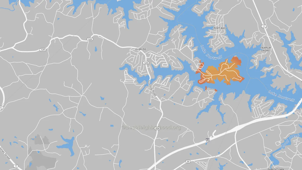 Bike Grade map of Whitworth, GA