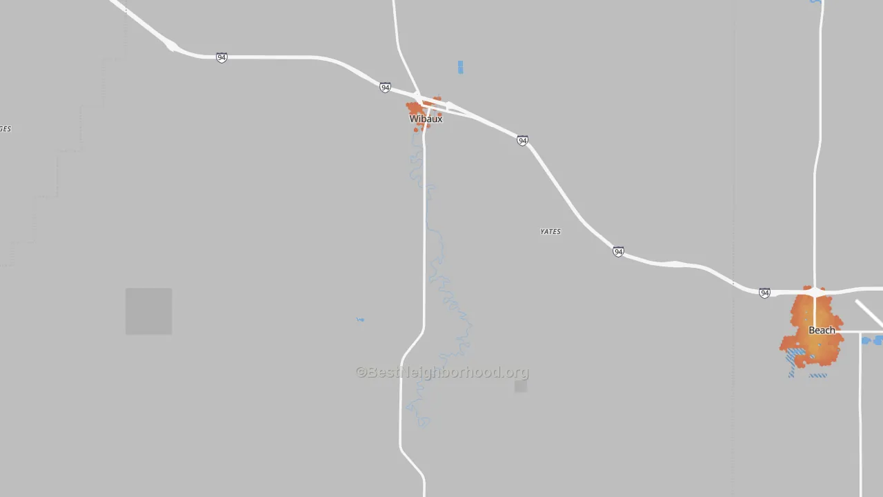 Bike Grade map of Wibaux, MT