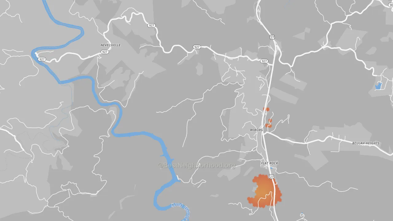 Bike Grade map of Wiborg, KY