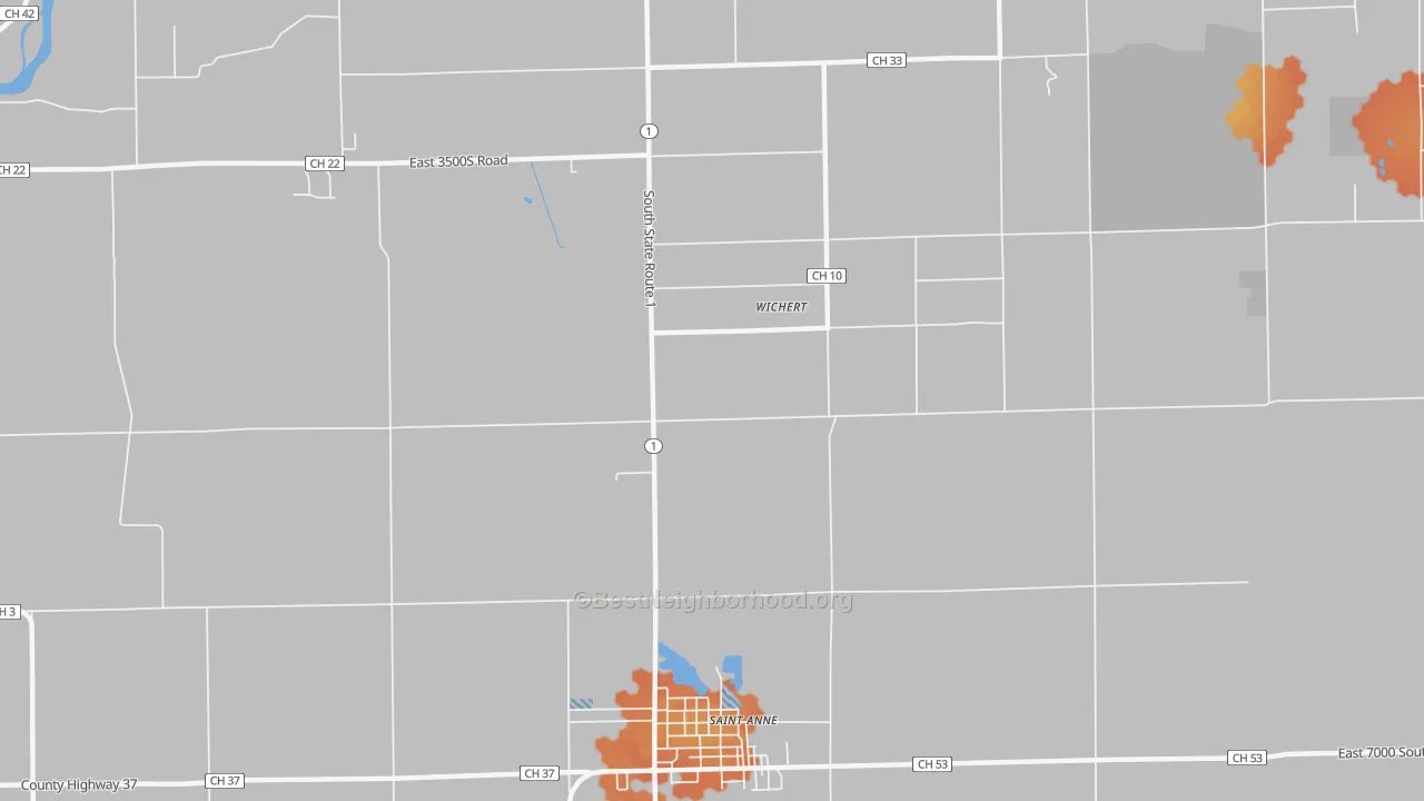 Bike Grade map of Wichert, IL
