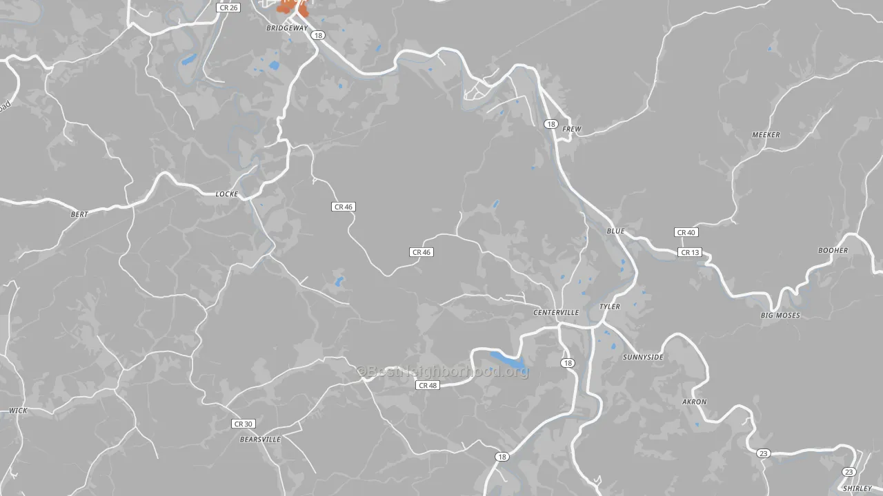 Bike Grade map of Wick, WV