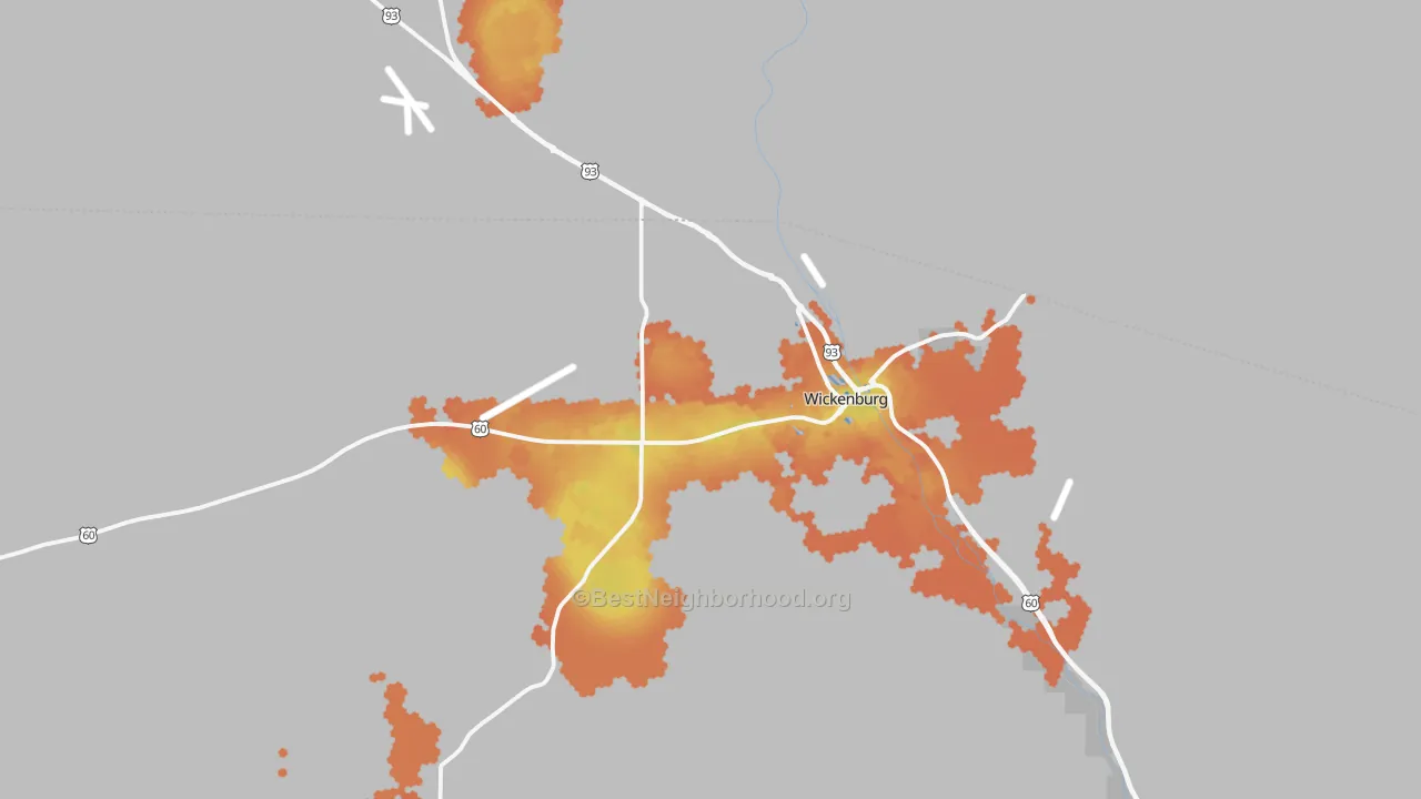 Bike Grade map of Wickenburg, AZ