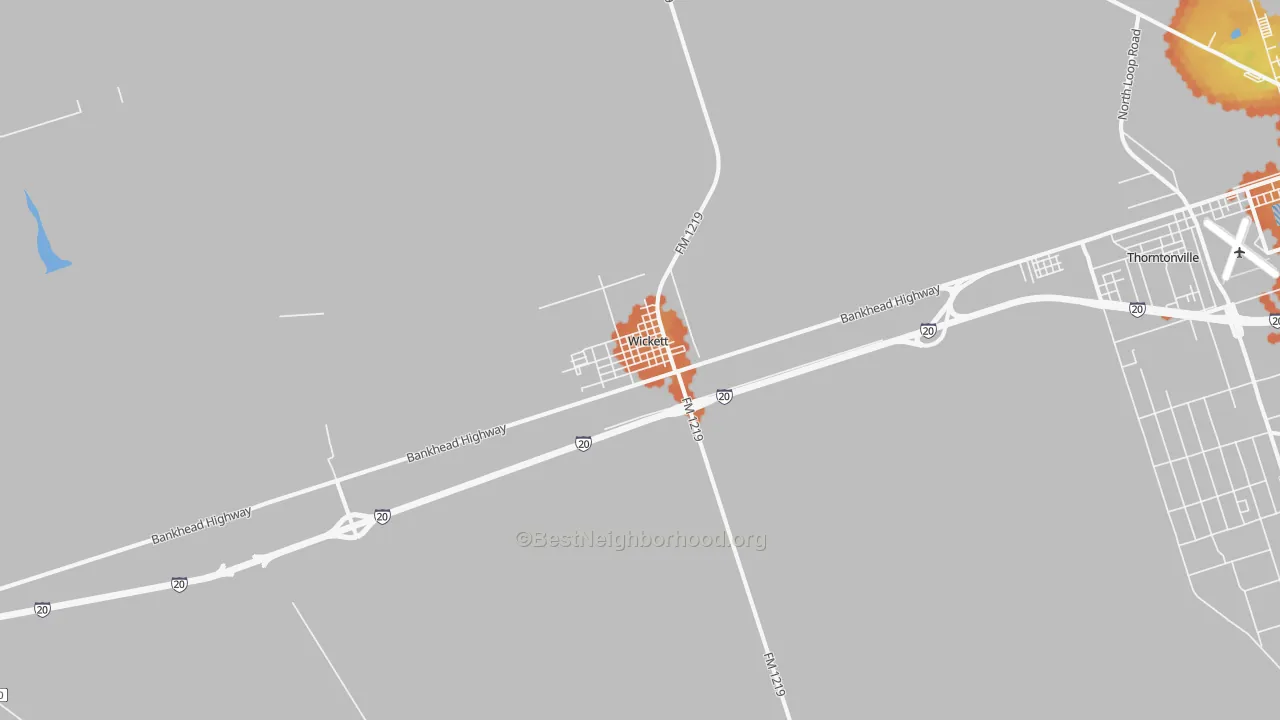 Bike Grade map of Wickett, TX