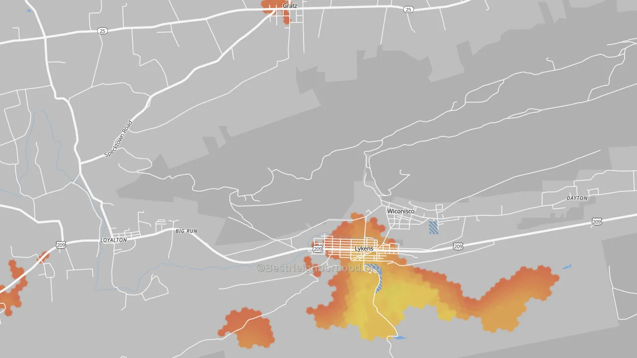 Bike Grade map of Wiconisco, PA