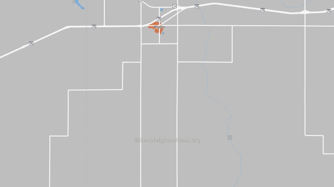 Bike Grade map of Wiggins, CO