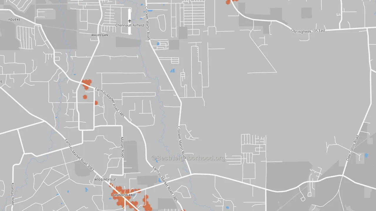Bike Grade map of Wigginsville, TX