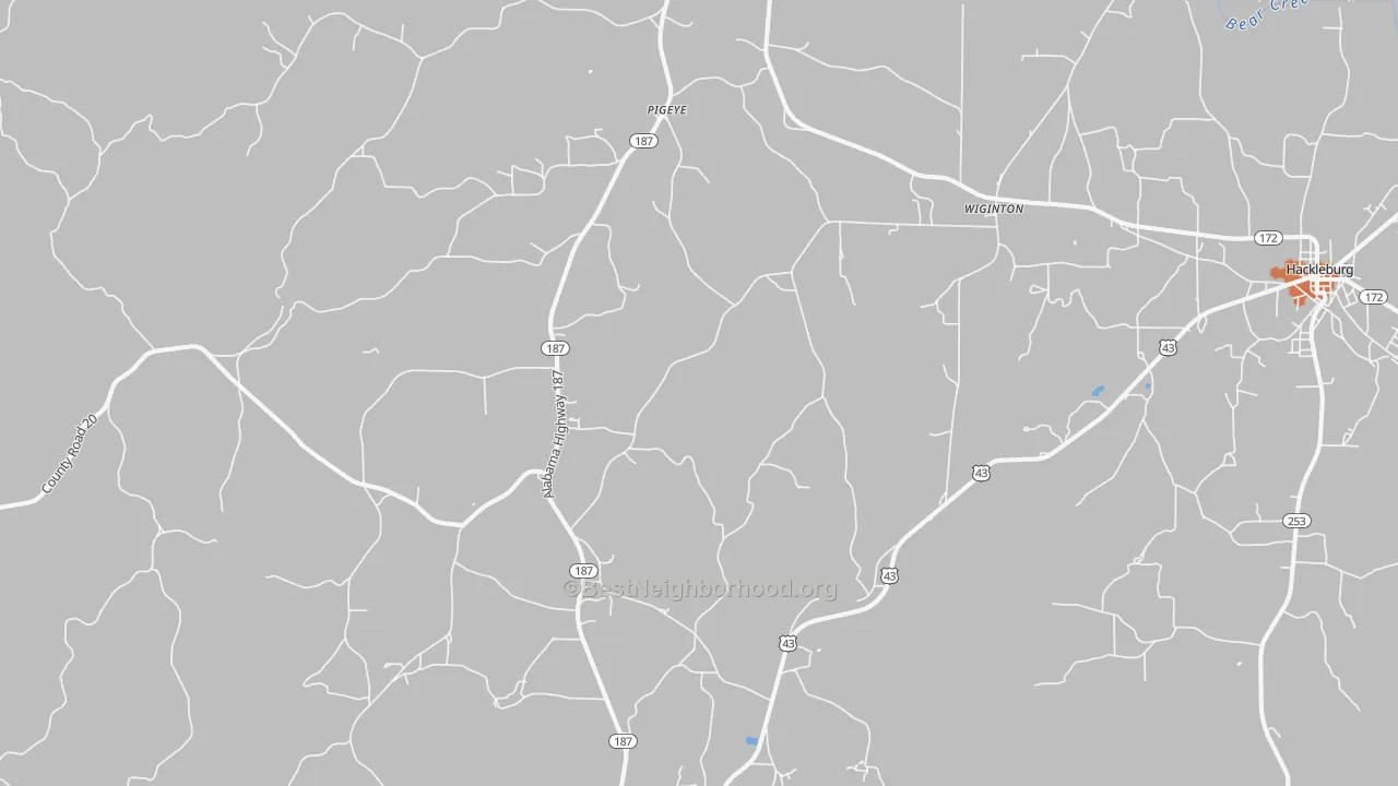 Bike Grade map of Wiginton, AL