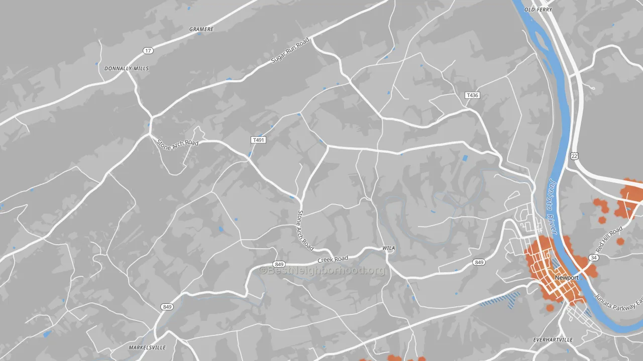 Bike Grade map of Wila, PA
